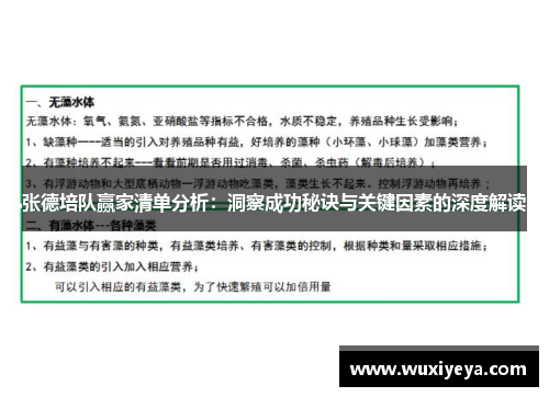 张德培队赢家清单分析：洞察成功秘诀与关键因素的深度解读